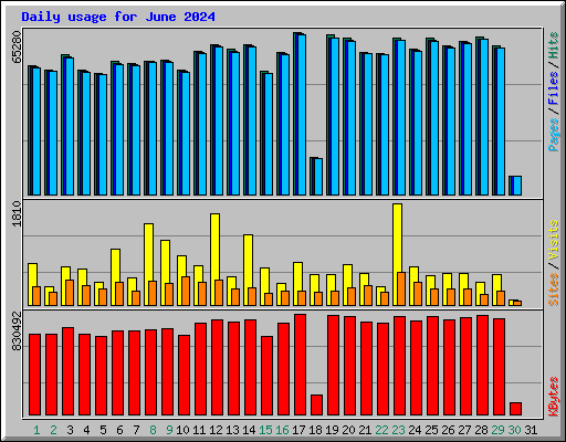 Daily usage for June 2024