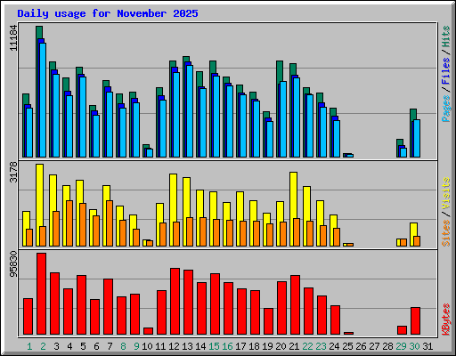 Daily usage for November 2025