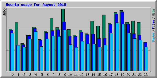 Hourly usage for August 2019