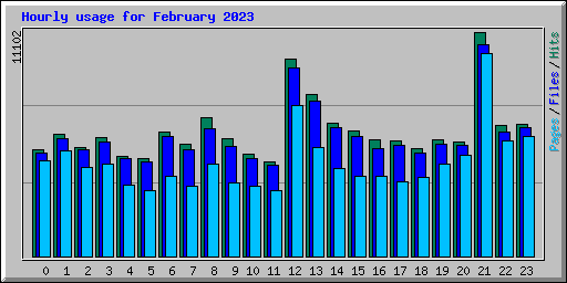 Hourly usage for February 2023