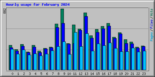 Hourly usage for February 2024